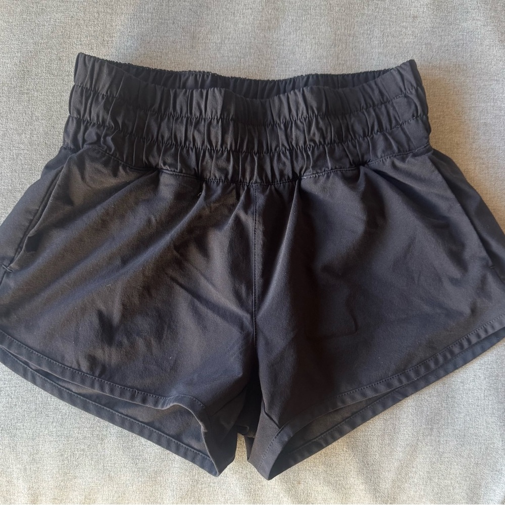 Athleta Girls Black High-Waisted Athletic Shorts Sz 8-10
